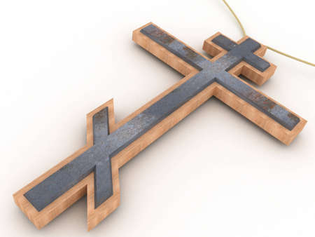 Wood metal crossの写真素材