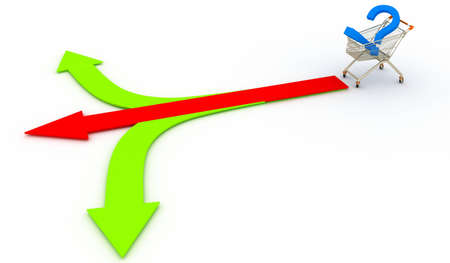 Shopping cart with choiceの写真素材