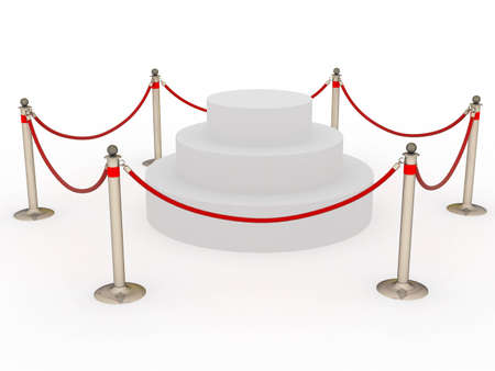 Cylinder pedestal with steps closer fenceの写真素材