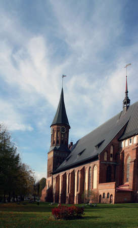 Russia, Kaliningrad, 26.10.2010 Catholic church on the Kant's island.のeditorial素材
