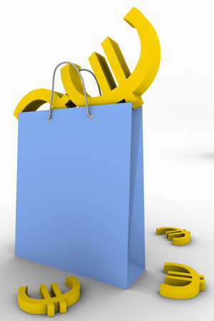 Symbols in bag and floorの写真素材