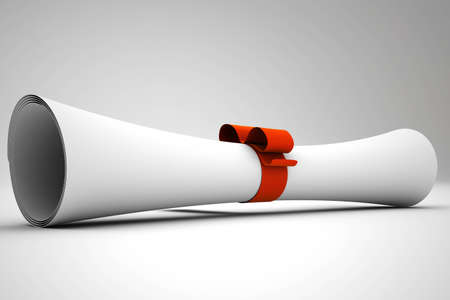 Ancient scroll with bowの写真素材