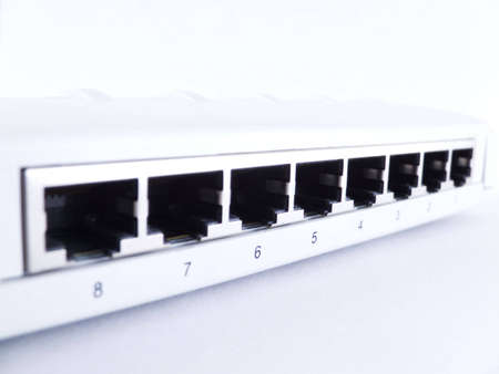 Network switch to connect the cableの写真素材