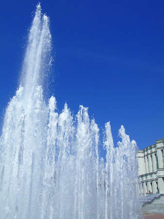 boiling up water of a cascade of a fountainの写真素材