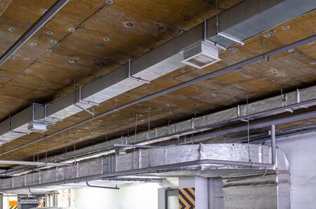 Ceiling insulation, ventilation system air ducts, fire extinguishing system pipes, electric cable...