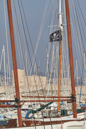 the island of If. France, August 2011. tour of the Chateau d'If and around the island of the same nameの写真素材