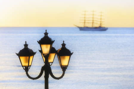 sailing ship at sea. Yalta. Crimeaの写真素材