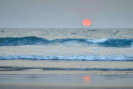 Sunset in the ocean. Goa coastline