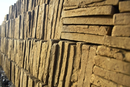 Traditional Brick Tiles Making in The Philippinesの写真素材