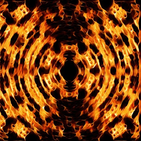 Circles Ripples Explosion of Fire Fractal Background Burningの写真素材