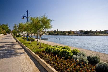 Waterfront promenade in Ninの写真素材