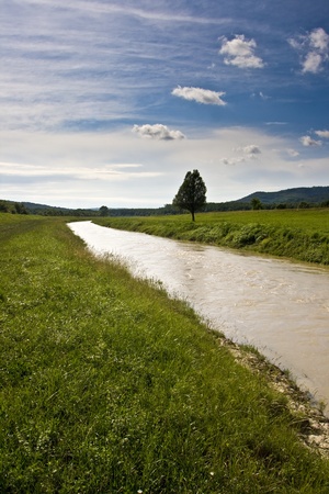 River of Mirna flows after the rainの写真素材