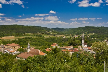View on town Pazin, the administrative capital of Istria.の写真素材