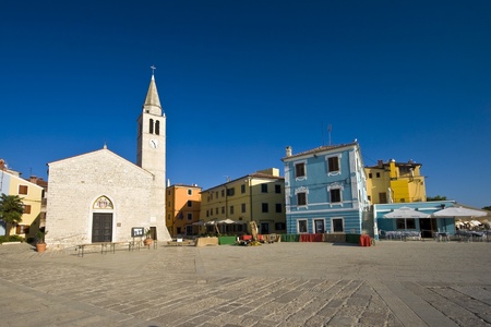 Waterfront square in Fazanaの写真素材