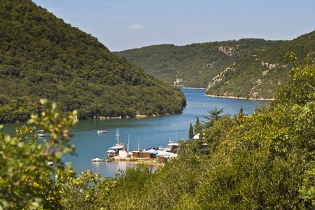 The lim fjord with fishing boatsの写真素材