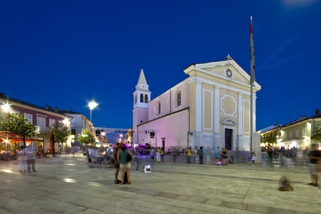 Our Lady of Angels church in Porec main square のeditorial素材