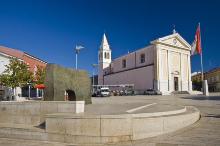Our Lady of Angels church and Porec main squareのeditorial素材