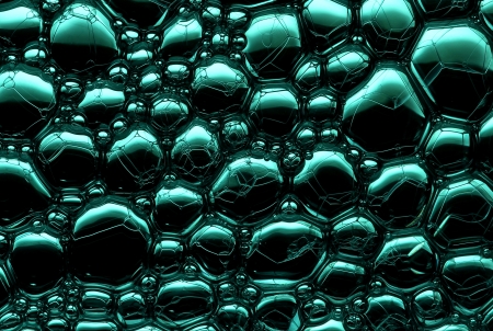 Soap bubbles on green-black water