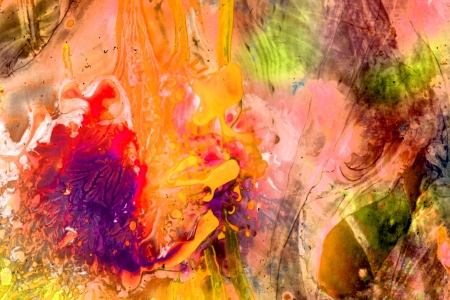 Colors and water on the glassの写真素材