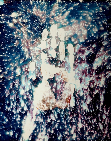 Chemogram painting presenting a handの写真素材