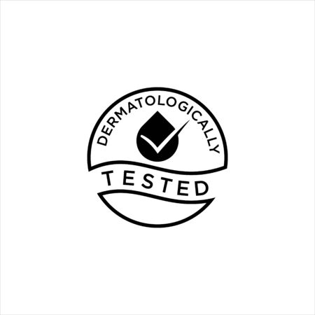 simple modern dermatology test stamp vector in round frame and black color for beauty product certifiedのイラスト素材