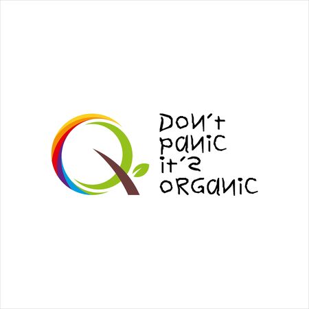 simple modern organic type with vibrant color round tree vector for print art or nature logo design templateのイラスト素材