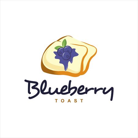 fun colorful blueberry toast meal vector best for modern bakery or bread logo template industryのイラスト素材