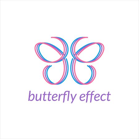 simple abstract vibrant colorful butterfly vector for print art or insect logo graphic design template inspirationのイラスト素材