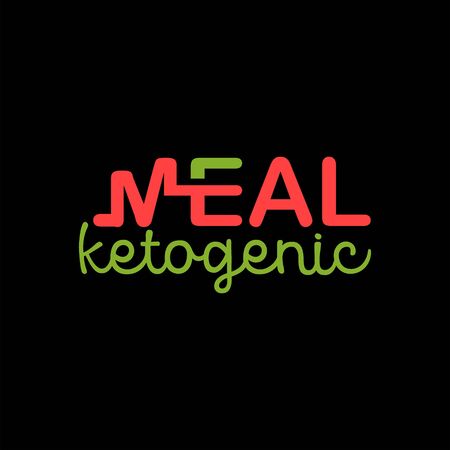 simple modern ketogenic text art typography for low carb meal movement vector print art sticker or t shirt  logo templateのイラスト素材