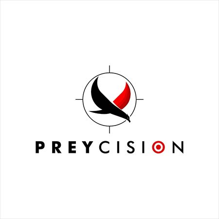simple round luxury prey bird precision logo design vector template ideaのイラスト素材