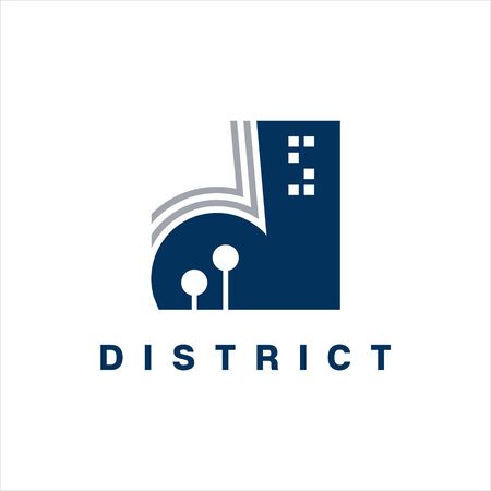 modern simple town building vector illustration for property logo graphic design templateのイラスト素材