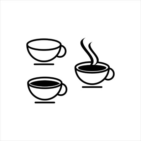 modern vector black cup of coffee for drink and beverage icon template inspirationのイラスト素材