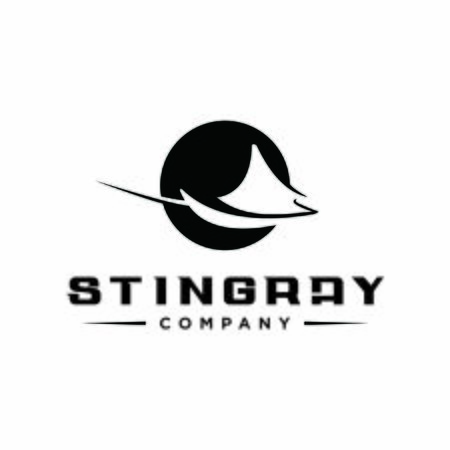 simple modern black circle stingray logo for sea animal vector or fish icon design ideaのイラスト素材
