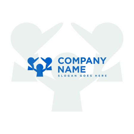 modern blue illustration for architecture teamwork for company logo design ideaのイラスト素材