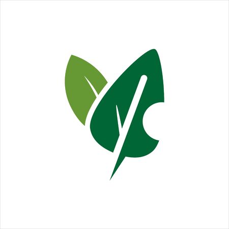 organic leaf  simple modern vector illustration icon for nature product design templateのイラスト素材