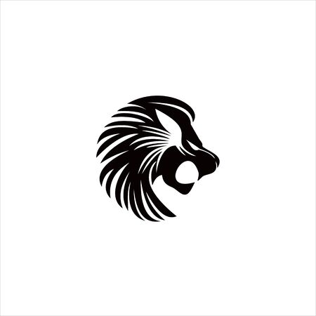 lion head logo element modern art beast mascot t-shirt vector or animal design template ideaのイラスト素材