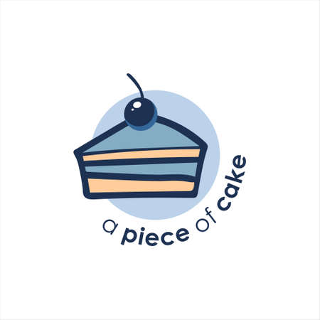 bakery logo badge template craft baked. slice of cake shop vector and label design inspiration