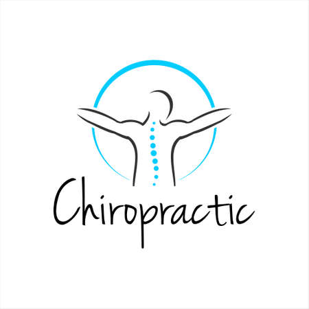 Chiropractic Logo Design Health Medical Vector. Clinic Pain Relief Spine Care Template Inspirationsのイラスト素材