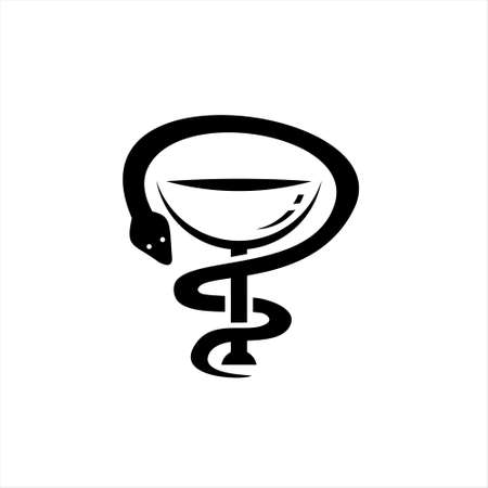 Bowl of Hygiene Medical Symbol Simple Sticker Template. Healthcare or Pharmacy  design inspirationのイラスト素材