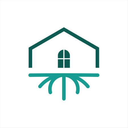 house root logo wooden estate vector simple modern template idea best for business and nature property inspirationのイラスト素材