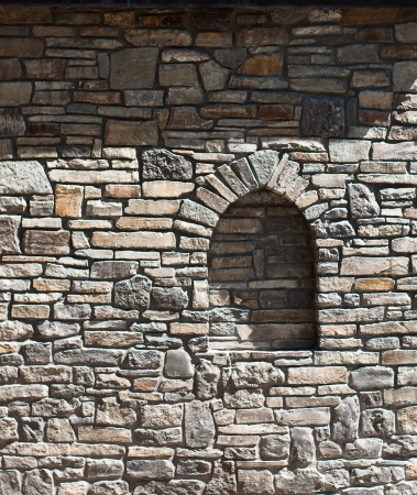 wall lined with stone, ancient structure, the window in a buildingの写真素材