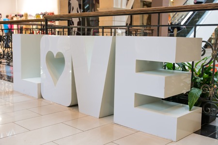 message of love with metal lettersの写真素材