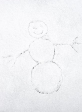 Drawing candy on snow, drawing art created on the surface of the snowの写真素材
