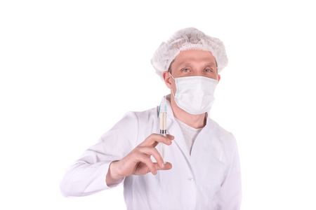 Portrait Doctor Looking At Camera Isolated On White Backgroundの写真素材