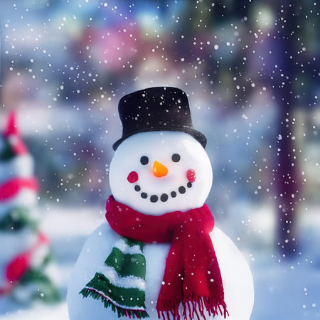 Christmas snowmanの写真素材