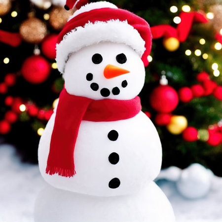 Christmas snowmanの写真素材