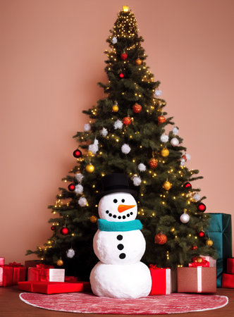 Christmas snowmanの写真素材