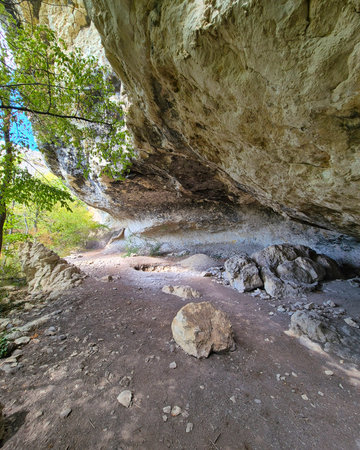 beautiful sandstone cliffs in the Crimeaの写真素材