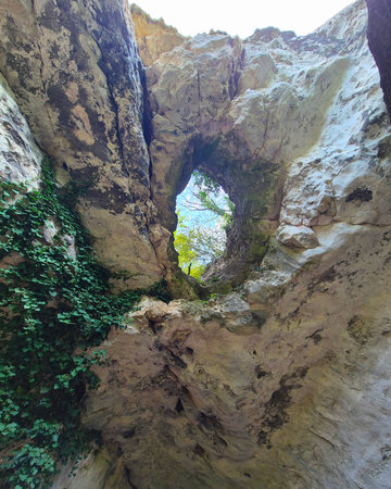 Cave in the gorge of the canyon, Crimea