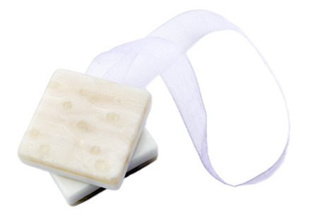 Square pearl colour decorative holders for curtainsの写真素材